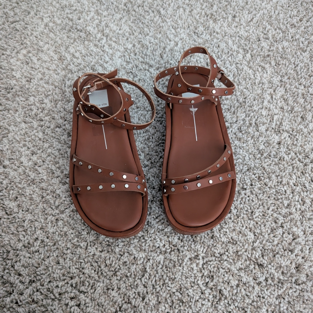 Dolce Vita Brown Studded Platform Sandals